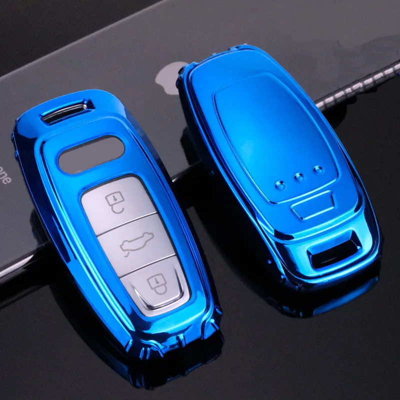 Soft TPU Key case for car For Audi A6 C8 A7 A8 Q8 2018 2019 Full Cover Auto styling new decoration Keychain key cover new