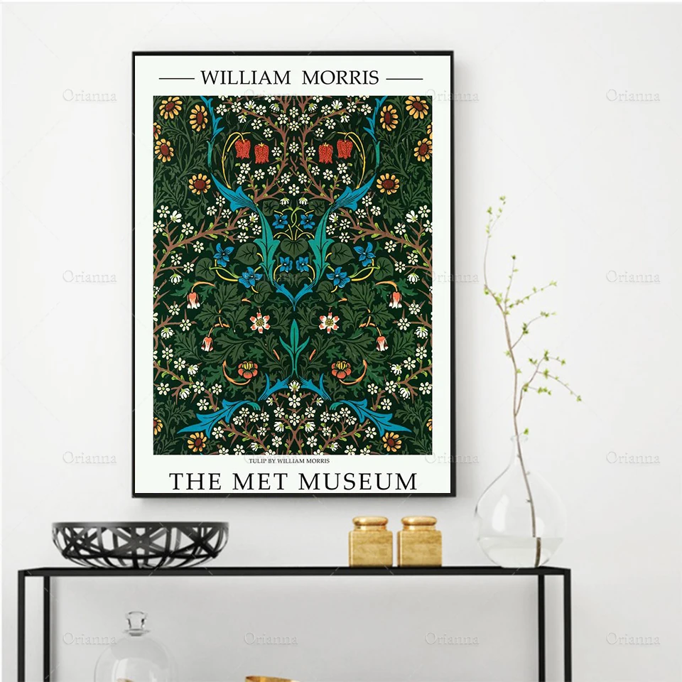 Tulip By William Morris Exhibition Poster, Morris Print, Morris Art, Modern Poster Print - Vintage Art Poster Print Wall Art