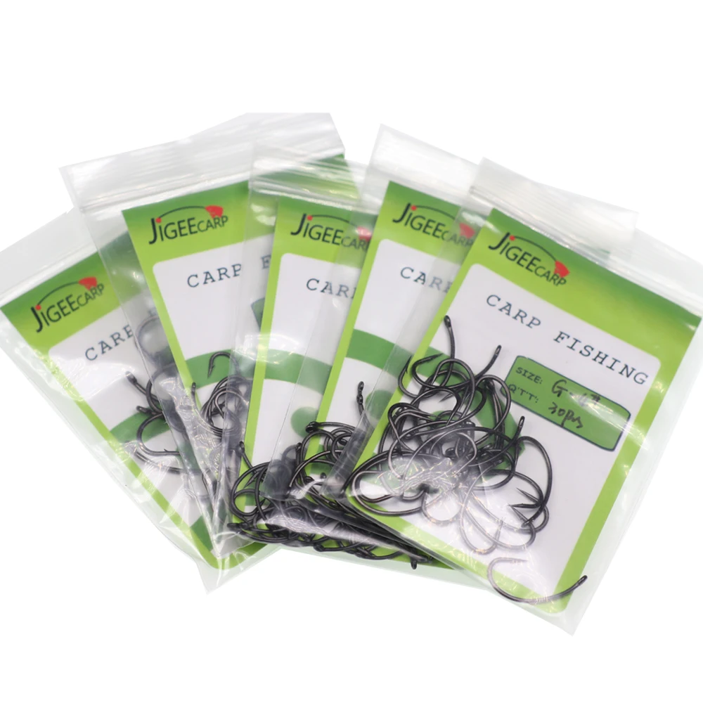Anzuelos Jig Carp de acero al carbono con micro púas y vástago curvo - imagen 5