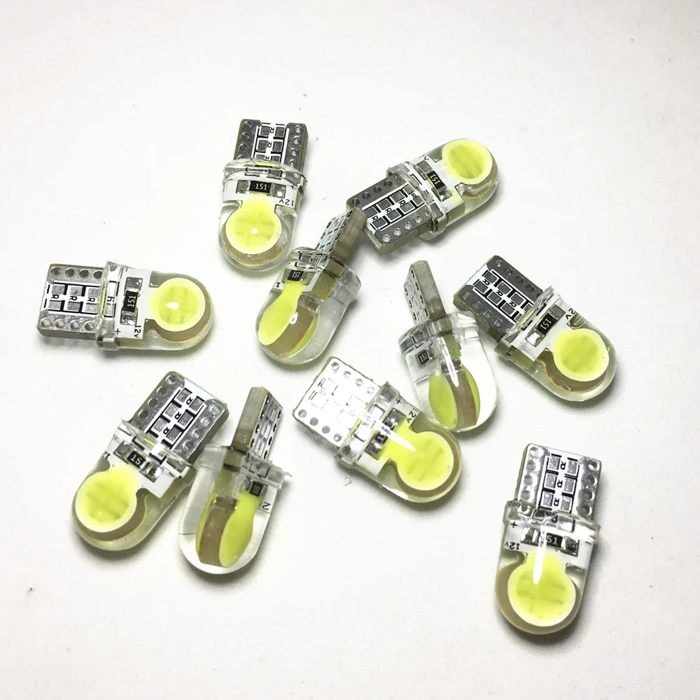 

100pcs T10 W5W LED COB White License Plate Ligh Car Bulbs Instrument Lights Turn Signal Clearance Lights 168 194 Trunk Lamp 12V