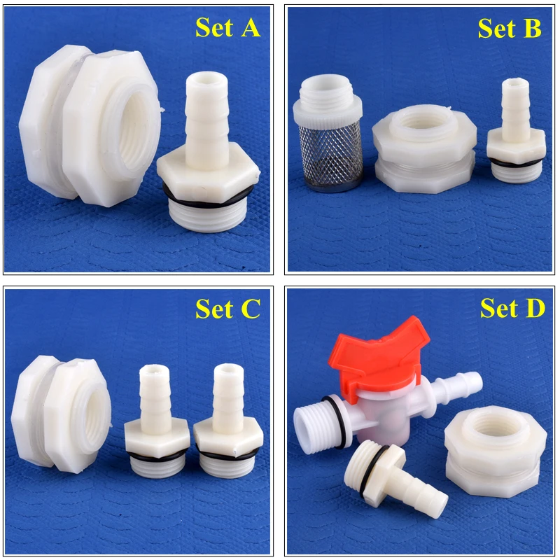 G1/2 do 10mm ABS zbiornik na wodę zestaw łączników zbiornik akwarium wspólne podlewanie zawór irygacyjny ogród wody wąż silikonowy filtr wspólne