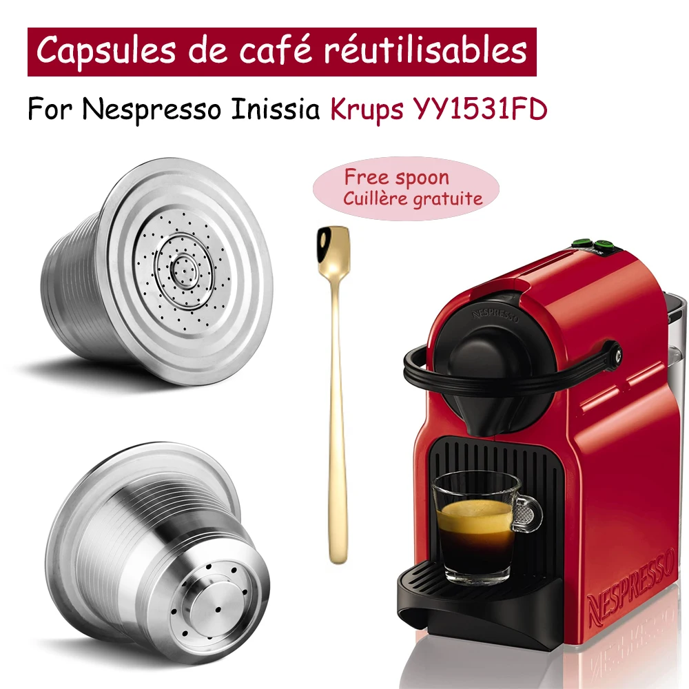 

Coffee Capsule For Nespresso Inissia Krups YY1531FD Stainless Steel Coffee Filter Reusable Coffee Crema Maker