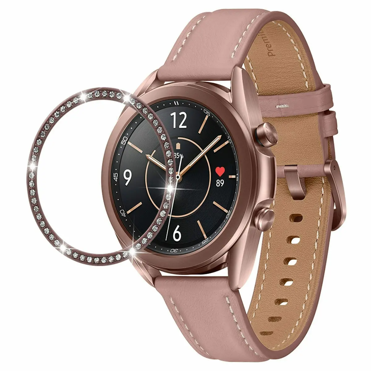 Diamond Metal Bezel Ring Case For Samsung Galaxy Watch3 41 Bezel Styling Frame Adhesive Cover For Samsung Galaxy Watch 3 Bumper