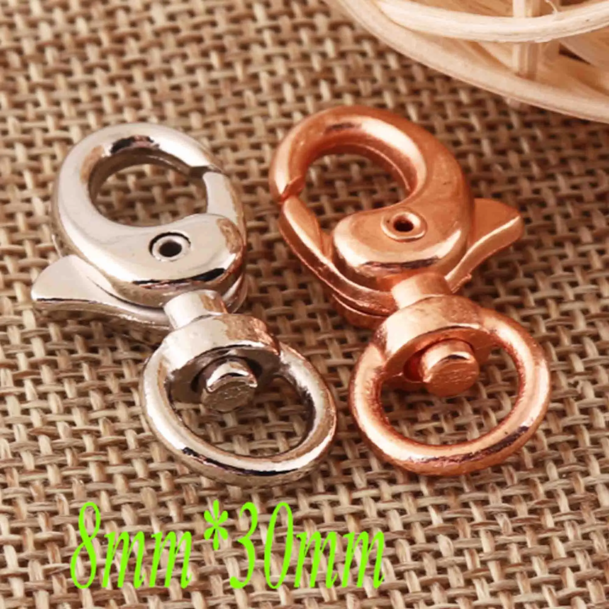 40 Pcs Rose Gold/Silver MINI Lobster Swivel Clasps Parrot Hook  Snap Buckle Gate Bag Clips Key Ring Findings Keychain