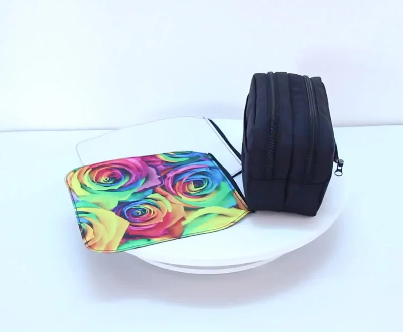 3pcs Cosmetic Bags Sublimation DIY White Blank Polyester Double Layer Makeup Bag image 6