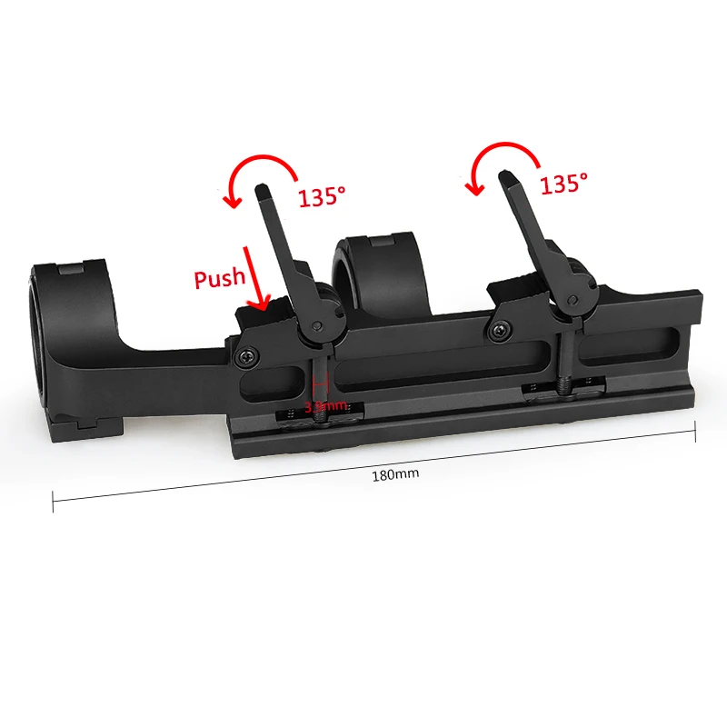 Canis Latrans Tactical Double Ring Rifle Scopes Mount 30mm/35mm QD Mount fits 21mm rail for hunting HK24-0164