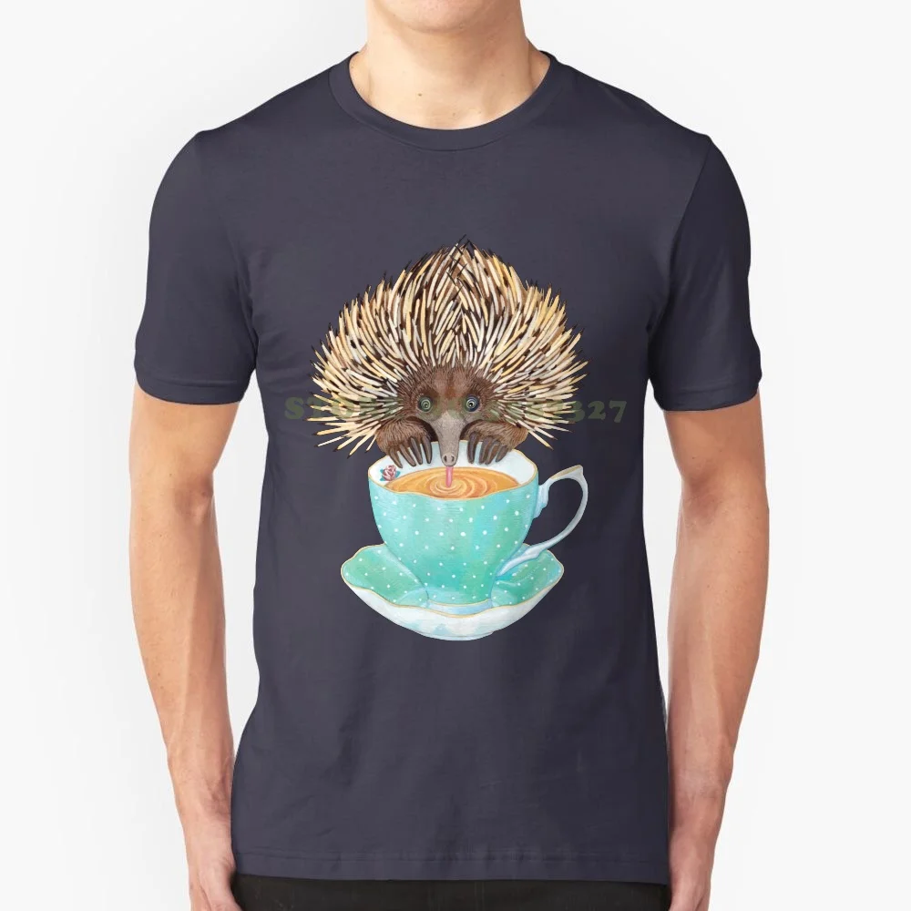 Animal Echidna Tea Fashion Vintage Tshirt T Shirts Echidna Cute Animal Tea Cup Australia Australian Hedgehog English Breakfast