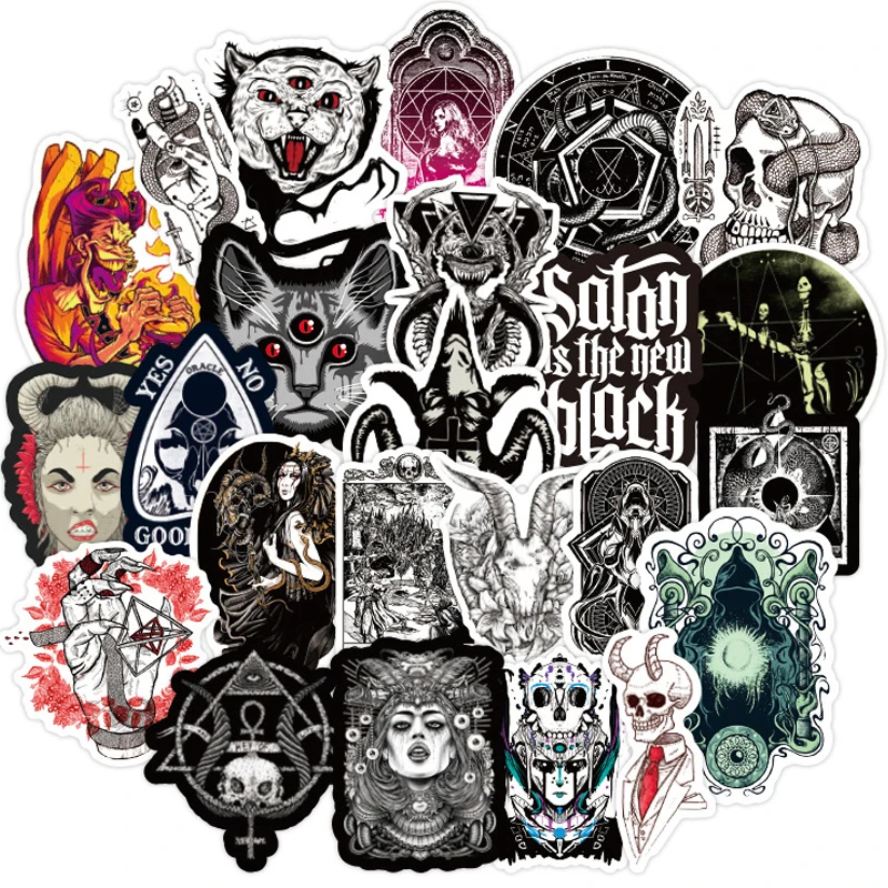 

10/30/50PCS New Gothic Style Horror Devil Witch Graffiti Stickers Skateboard Luggage Guitar Laptop Cool Decal Stickers Kid Toy