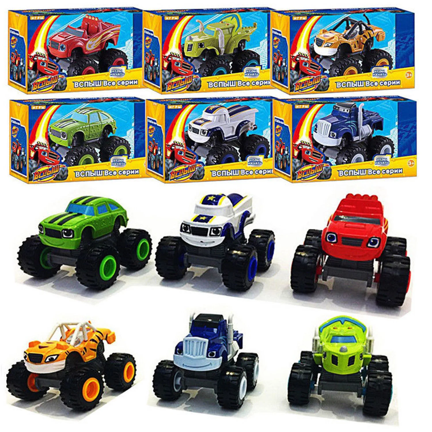 Children\'s Toy Car and Monster Machines Super Stunts Blaze Boys Kids Truck Car Coll Gift for Child at Birthday Christmas Gifts