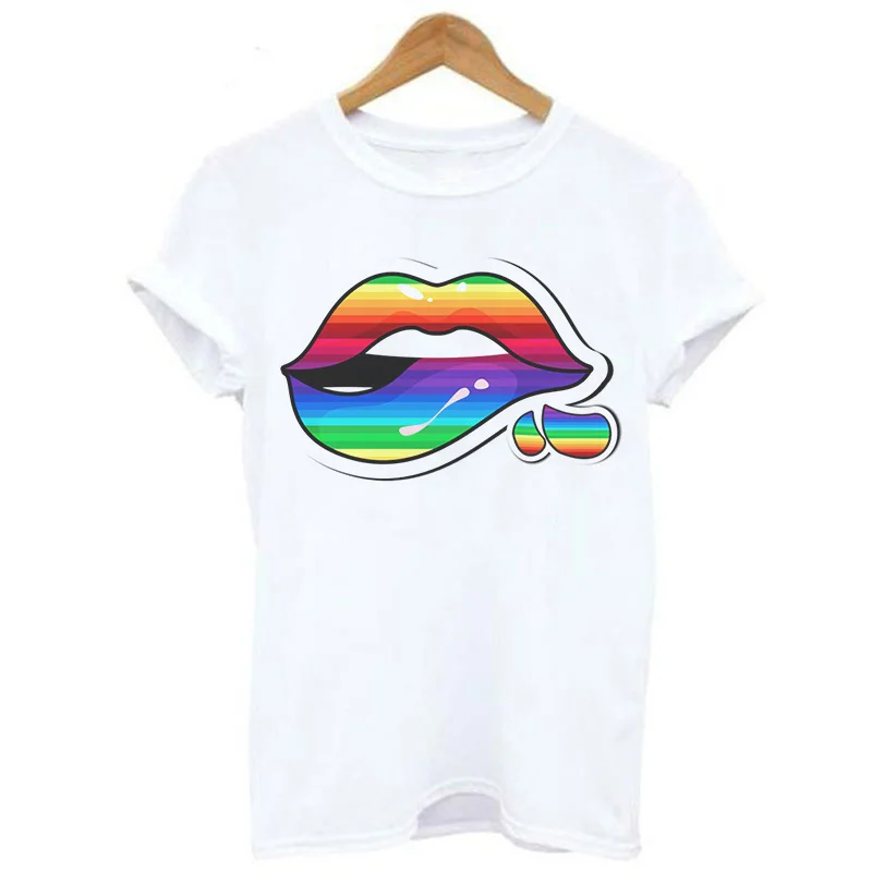 Lgbt Women T-Shirts Fashion Harajuku White Oversized T Shirt Love Pride Day Summer Vintage Transgender Rainbow Femme Tshirt