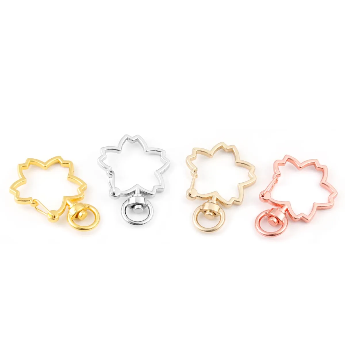 10pcs New Cute Moon Star Heart Cat Animal Flower Hollow Key Chain Key Ring keychain DIY Accessories Lobster Clasp Wholesale