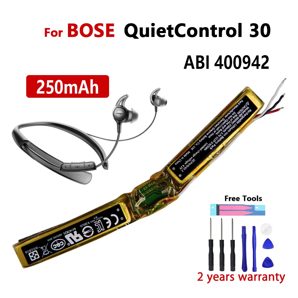 New Original 250mAh ABI400942 ABI-400942 PA-BS30 Battery for BOSE QC30 QuietComfort 30 QuietControl 30 Genuine Batteries