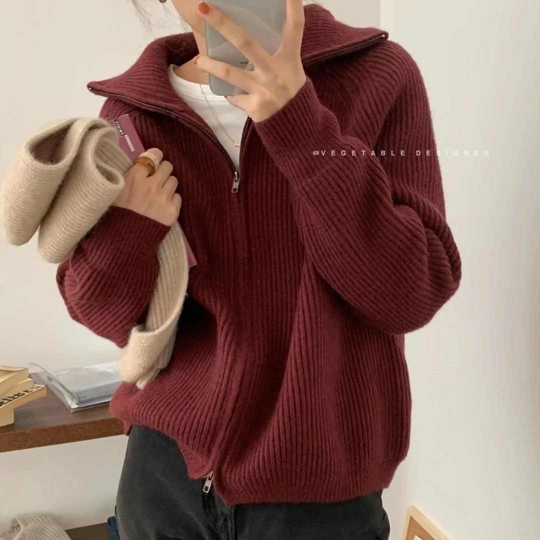 New Oversize Womens Sweaters Autumn Vintage Cardigans Loose Winter Sweater Knitted New Women Cardigan Knit Button Loose