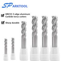 HRC55 3 Flute Aluminum Endmill Tungsten Carbide End Mill CNC Tools Fresa  Metal Steel Frez Router Bit Milling Cutter