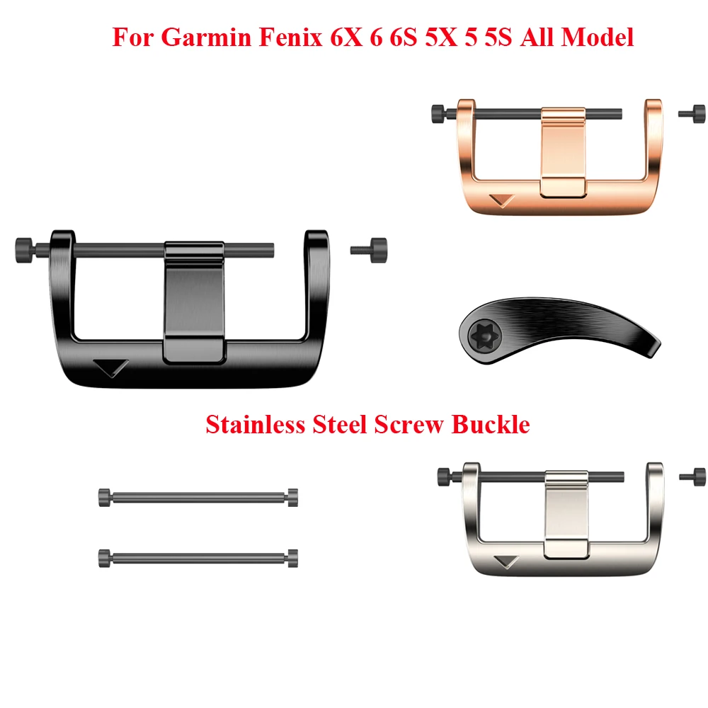 22 26mm Quick Fit Stainless Steel Screw Buckle for Garmin Fenix 6X Fenix 6 6S Fenix 5X 5 3 3HR Watch Easy Fit Buckle Connector