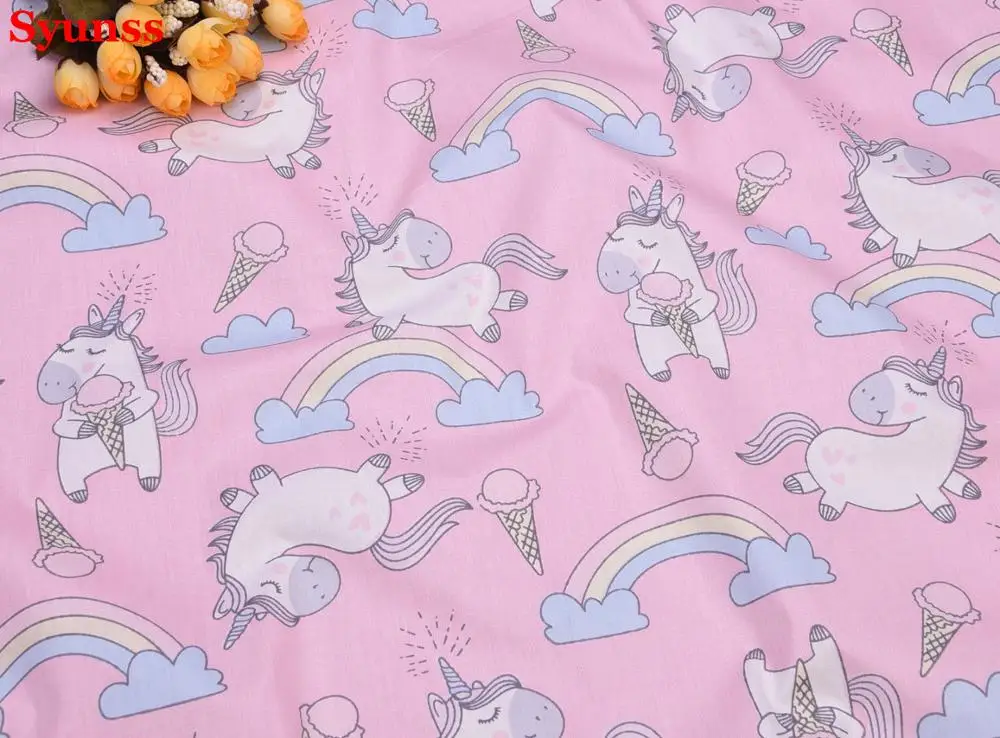 Cartoon unicorn DIY Sewing Quilting Fat Quarters Material Tecido For Baby Dress Textiles Twill Cotton Fabric,Patchwork Cloth