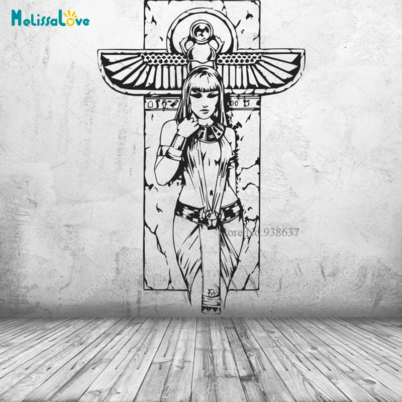 

Ancient Egypt Egyptian Queen Sticker Living Room Bedroom Wall Decal Home Decoration Removable Vinyl Sticker Mural BD284