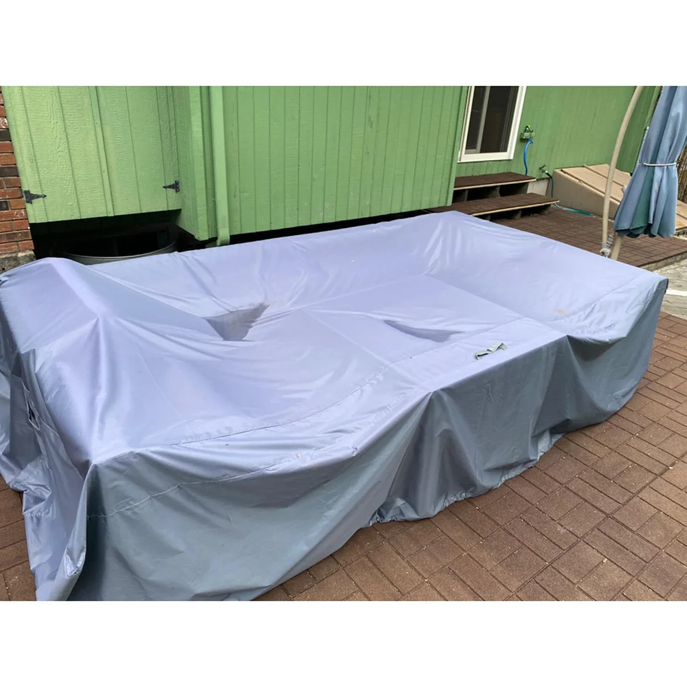 210D Hochleistungs-Wasserdichte Gartenmöbelabdeckung Rechteckige Regen- und Schneeabdeckung für Sofa, Tisch, Stuhl, Winddicht – Detail 11