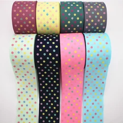 5 yards 10 yards 38mm colorful dots ribbonDIY handmade materials gift package headdress bow decoration grosgrain