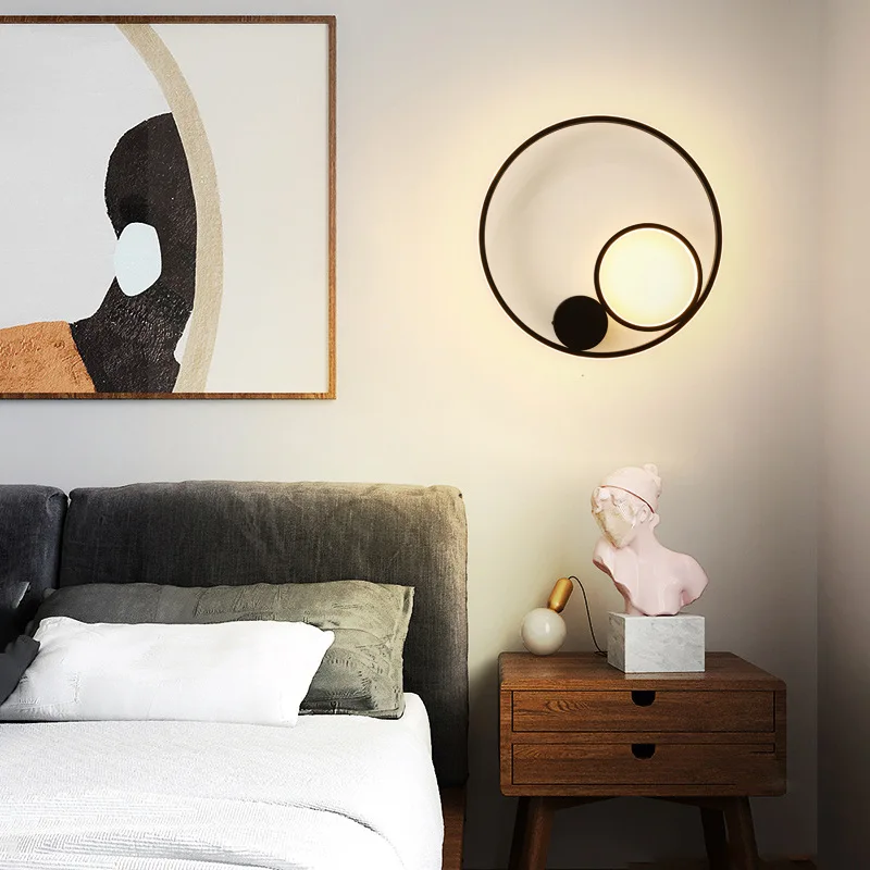 

Modern Simple LED Wall Lamp For Hotel Bedside Living Room Lighting fixtures luminaria Gold and Black Wall Lights