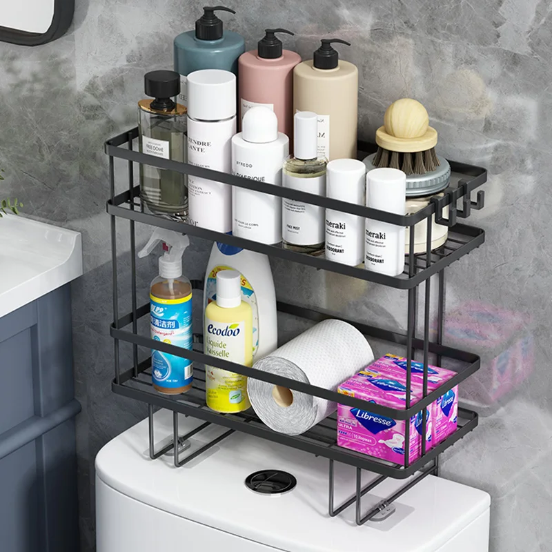 Multifunctional Toilet Rack Punch-free Toilet Shelf Kitchen Storage Rack Toilet Paper Organizer Shelves Bathroom Accessories