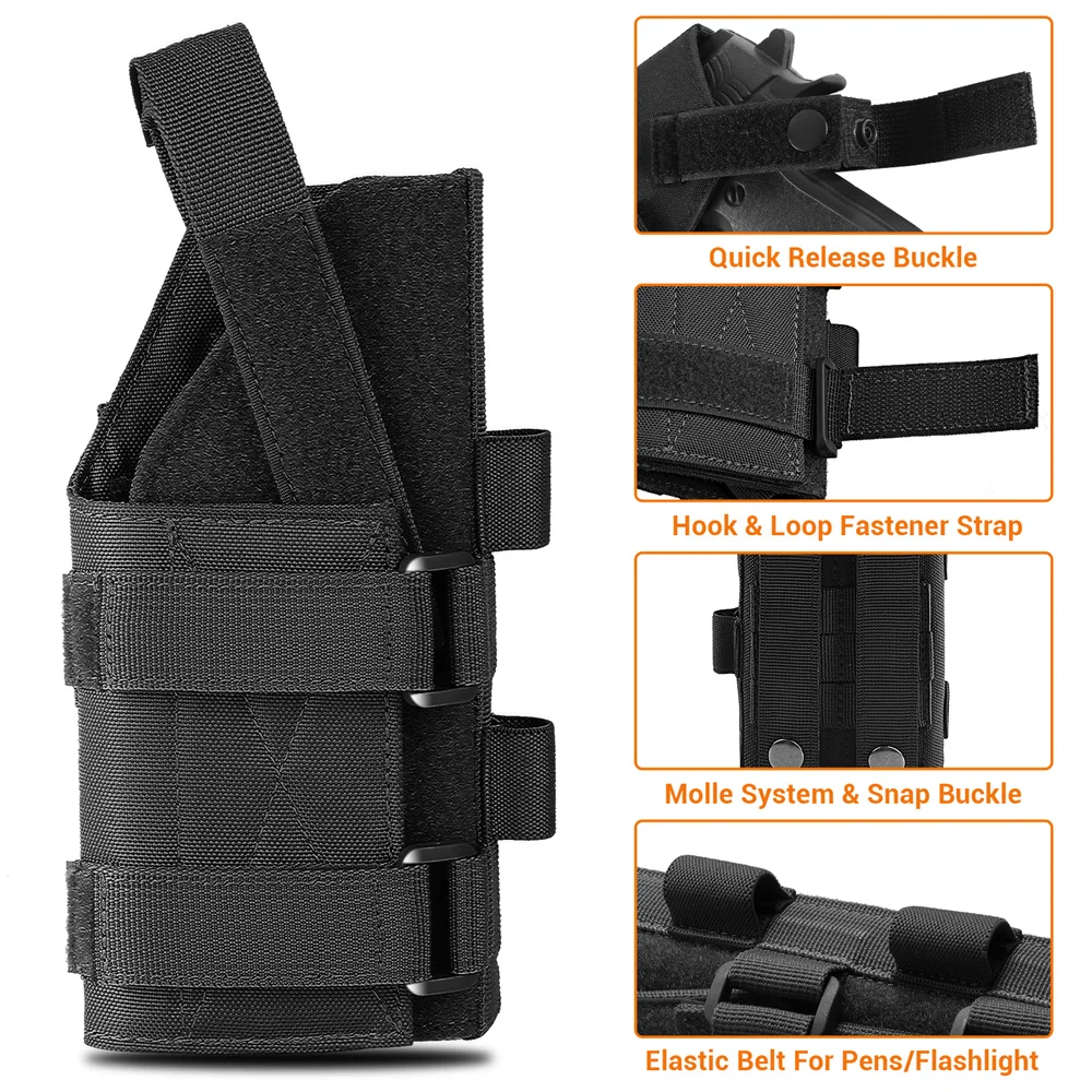 Gun Holster Molle Modular Belt Pistol Holster Pouch Gun Bag for Right Hand M9 1911 Glock 17 19 22 23 31 32 34 35