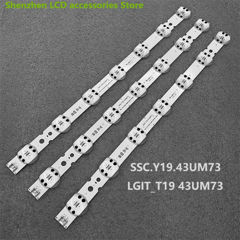 

9 шт.-3 ТВ ssc_y19 _ 43um73 425 мм 7 светодиодов 6 в 43 дюйма из алюминия Новинка 100% Подсветка ЖК-телевизора