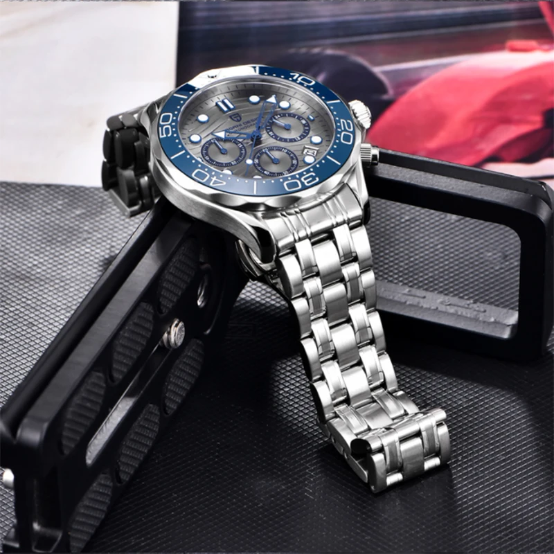 

PAGANI Design Ceramic Bezel Quartz Chronograph Men's Watch Dress Bracelet Accessories Sapphire Stainless Steel Relogio Masculino