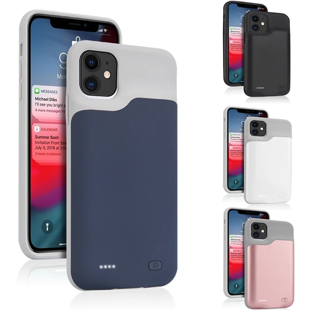 เคสพาวเวอร์แบงค์สำหรับ iPhone 12 PRO MAX เคสแบตเตอรี่ชาร์จแบบพกพาฝาครอบแบตเตอรี่สำรองสำหรับ iPhone 12 Pro 12 MINI