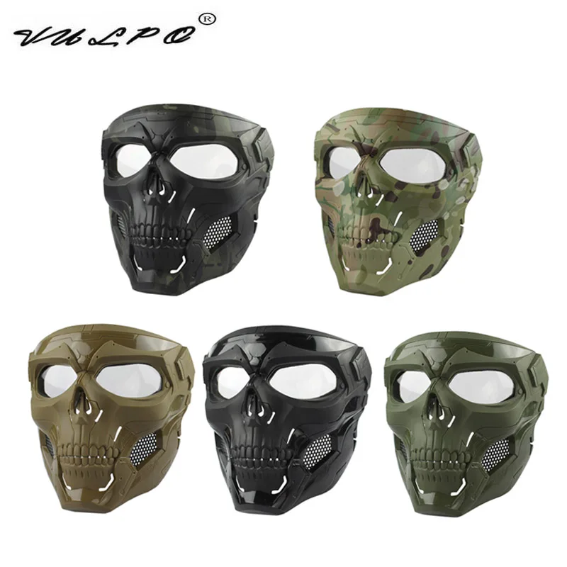 VULPO New Airsoft Paintball Skull Mask Halloween Party Mask Tactical FAST Helmets Mask