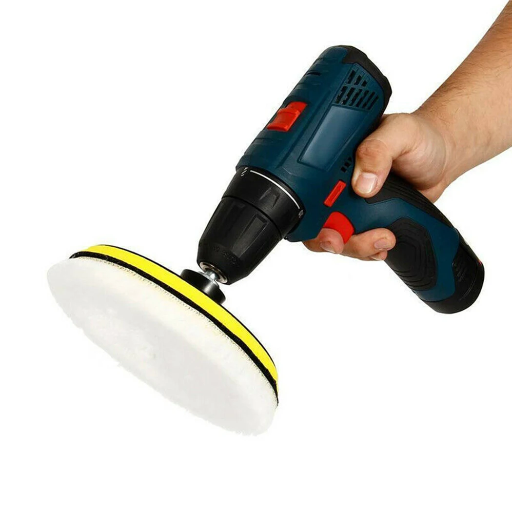 Imagem -02 - Almofadas de Polimento de lã para Polidor de Carro Polimento Kit Mop de Polimento Broca de Vidro Móveis Ferramenta Elétrica Acesso de Peças de Reposição Pcs 4