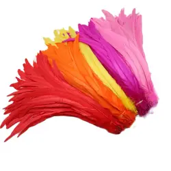 50pcs/lot Rooster Tail Feathers for Crafts 25-40cm/10-16inch Carnival Home for Dancers Diy Plume