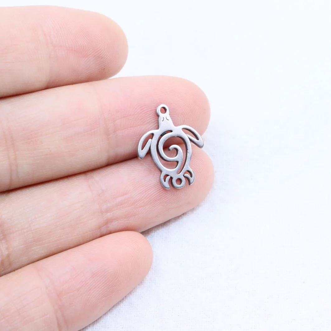 10pcs Wholesale Stainless Steel Lovely Charms DIY Anklets Earrings Bracelets  Unfading Colorless 2 Colors