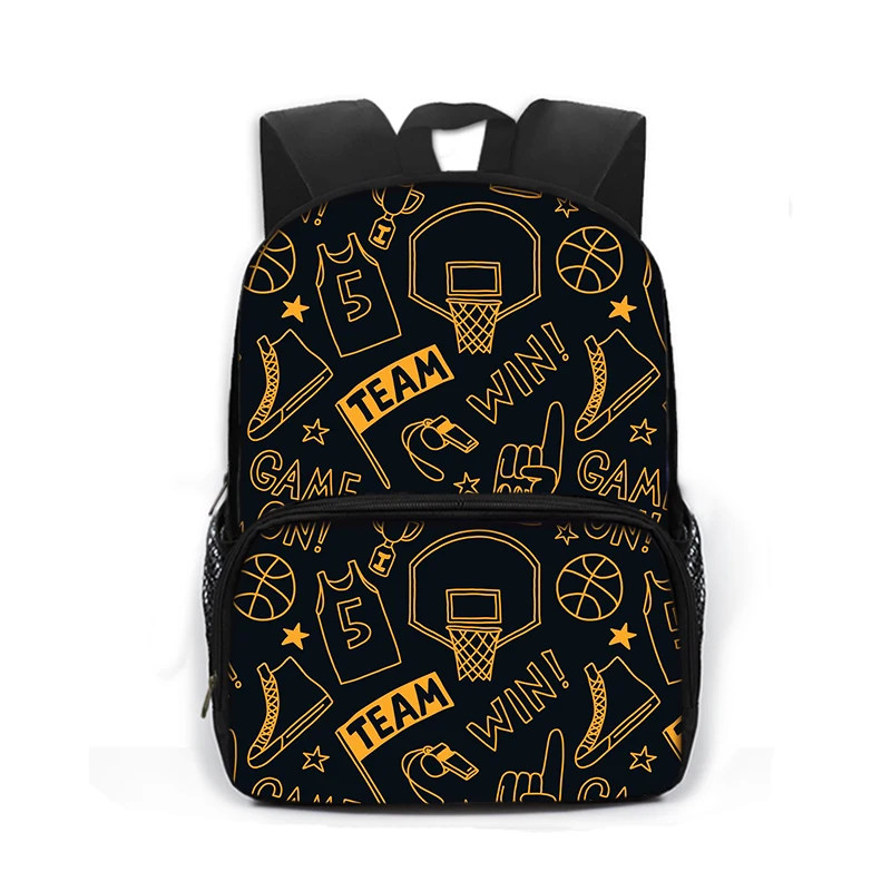 Basketball Print Backpack Children Students 13 Inch Backpack School Bag Kindergarten Student Book Bag Gift