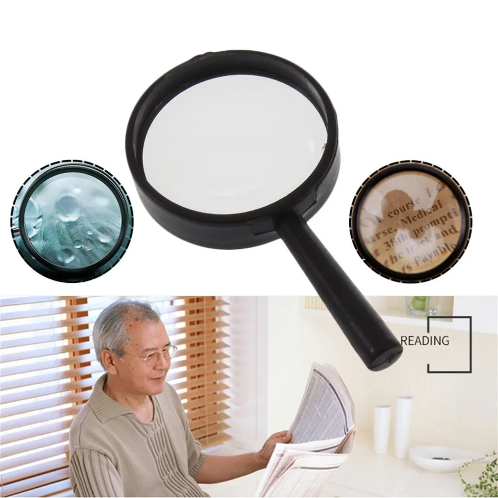 Handheld Reading 5X Magnifier Hand Held Magnifying 25mm Mini Pocket Magnifying Glass Children Magnifying Glass