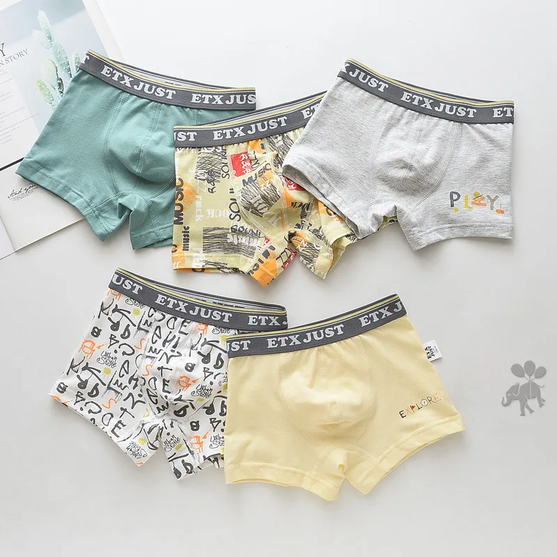 new fashion students high quality boy boxer shorts panties kids cartoon cotton children underwear 2-15year 5pcs/lot clothes