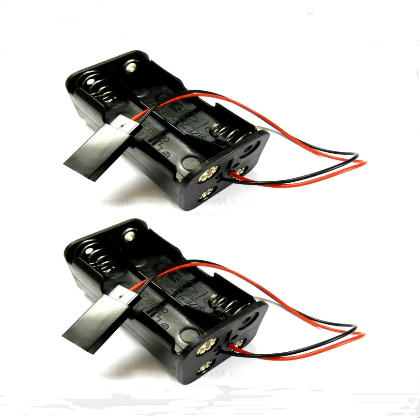 RC Car Receiver Battery Holder Case Box Pack 4 x AA Compatibe JR Futaba 2.1mm 2.5mm 3 Pins Plug JST Male Female 2 Pins Connector