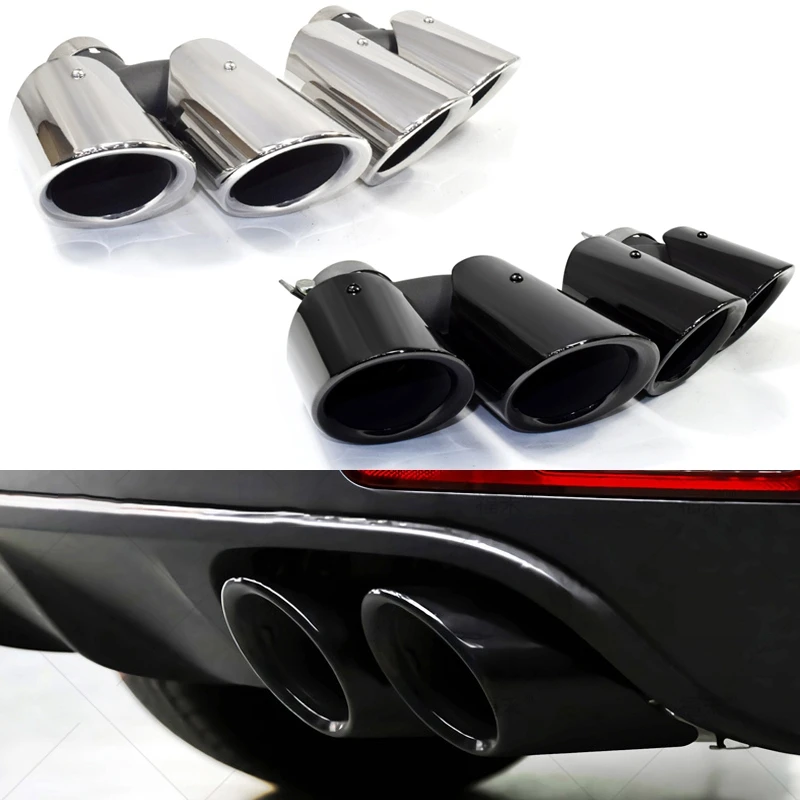 

1 Pair For Porsche Macan S GTS 2013 2014 2015-2022 Car Exhaust Tailpipe Muffler Tip Pipe Tube Stainless Steel Car Accessories