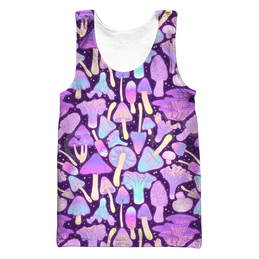 Tessffel Plants Mushroom Fungus Camo Hippie Colorful 3DPrint Men/Women Streetwear Summer Harajuku Sleeveless TankTop Vest A2