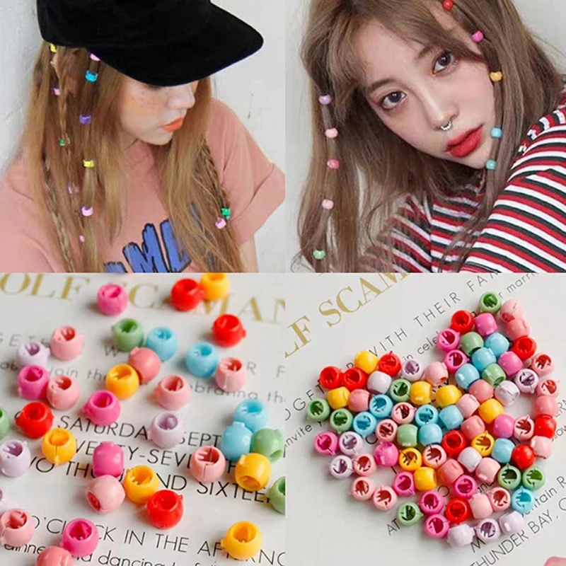 100 PCS Mini Hair Claw Clips For Women Girls Cute Candy Colors Plastic Hairpins Beads Headwear Hair Accessories