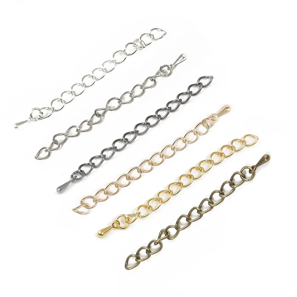 10pcs/lot 5.5cm Silver/Gold Tone Extended Extension Tail Chain Clasps Connector For DIY Jewelry Making Bracelet Necklace Earring