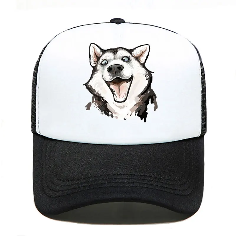 2020 New Dog Erha Husky funny Print Baseball Cap Casual Men Women Parent-child Hats Mesh Visor Outdoor Adjustable Sun Hat