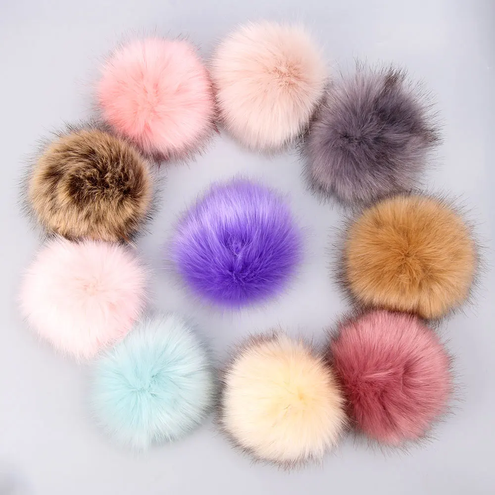 15cm Imitation Fur Pompom For Women Hat Fur Pom Poms for Hats Caps Fake Fur Pompon for Knitted Hat Cap Beanies Skullie