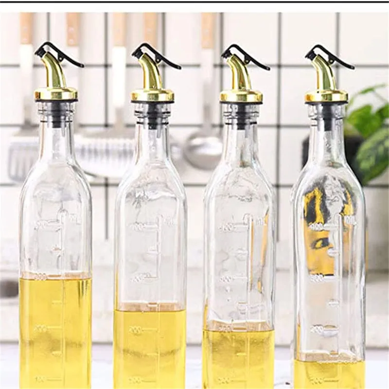 Gold Olive Oil Spout  Oil And Vinegar Dispenser Pour Spouts With Attach Cap for Easy Cover, Perfect Choice for Olive Oil Bottle