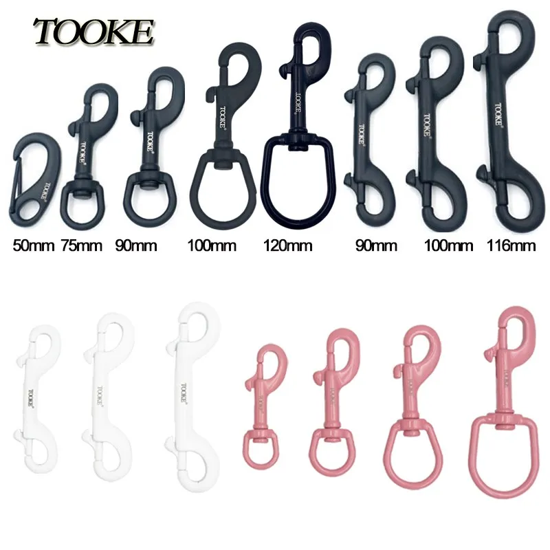 Hebilla de perno a presión de acero inoxidable para buceo, gancho de Clip de Metal, accesorios BCD, equipo de buceo, negro, 75/90/100/116MM, 316, nuevo