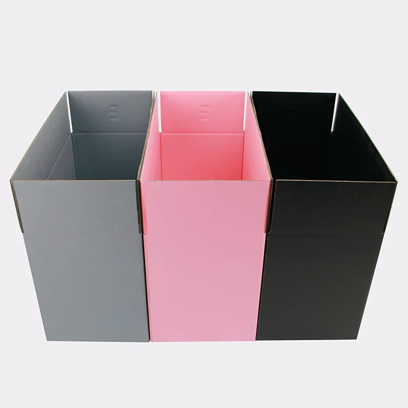 5pcs10pcs custom size logo paper box  black  pink paper boxes 3-layer corrugated paper packaging gift box supports customized