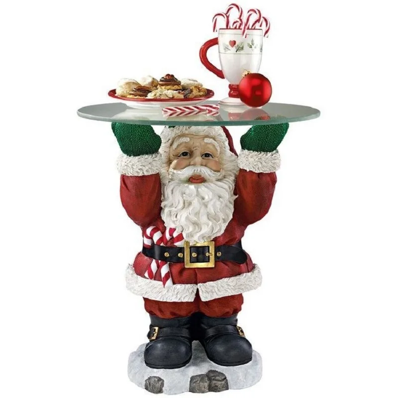 Santa Snowman candy rack, fruit bowl, food tray, table, resin crafts, carving craft Christmas functional decorations