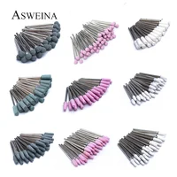 Juego de brocas de corindón para uñas, fresas de piedra de cerámica rotativa, brocas eléctricas para máquina de manicura y pedicura, 50 unids/set