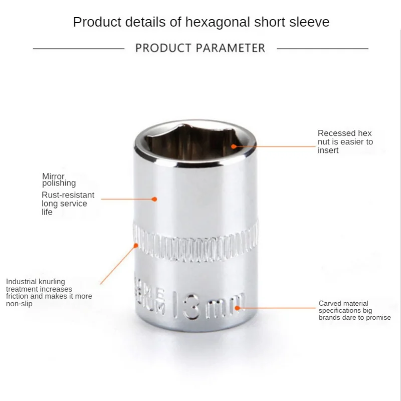 11Pcs 1/4 Inch Drive Diepe Socket Set Dopsleutel Hoofd Mouw Dubbele Crv Handgereedschap 6 Punt Lange Socket hex Reparatie Tool
