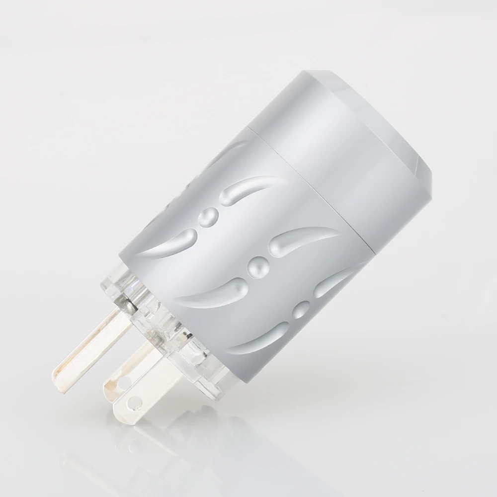 

Viborg VM512S Hi End Aluminium Alloy Transparent Pure Copper Silver Plated US AC Power Plug Silver US AC power